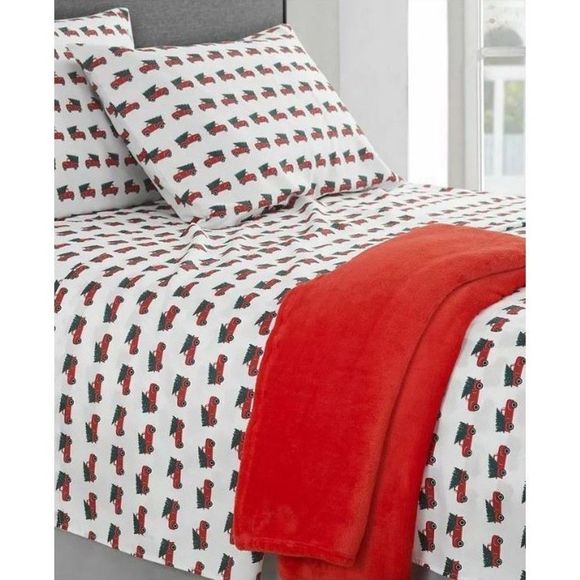 Jessica Sanders Holiday Microfiber 4-piece Sheet Set, Available in Queen & King - Picture 2 of 4